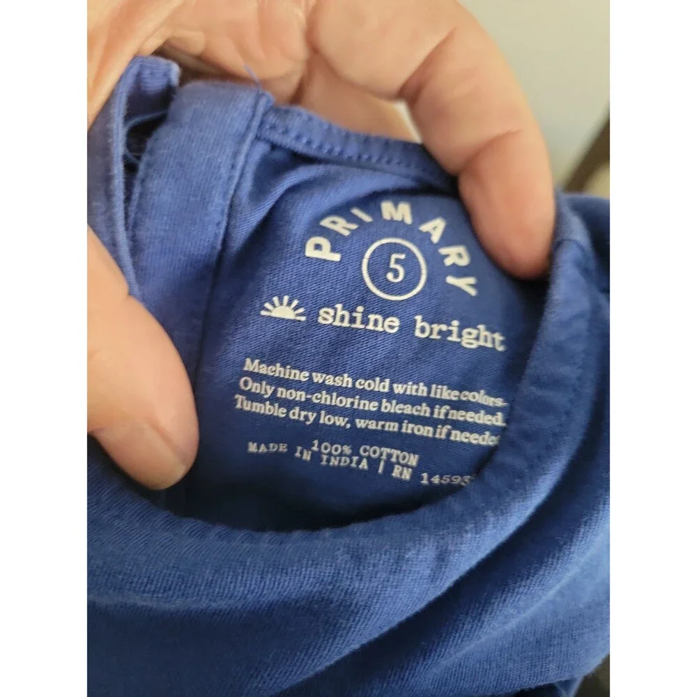 Primary Blue Long‎ Sleeve Cotton Dress Kids Size 5
